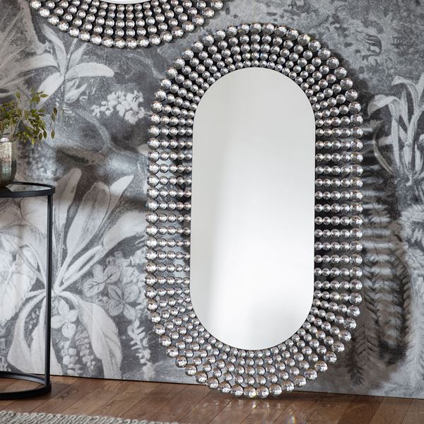 Sophia Oval Mirror - Silver